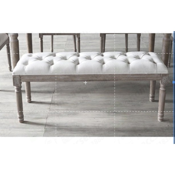 สตูล เก้าอี้สตูล สตูลปลายเตียงวินเทจ สีเบจ - Vintage Bed Stool in beige