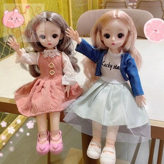 แต่งตัวBJDDisney✻ใหม่ 30 ซม. แฟชั่นตุ๊กตาบาร์บี้ 21 Joint Dress Up ตุ๊กตา 3D Real Eye Girl Play House Gift