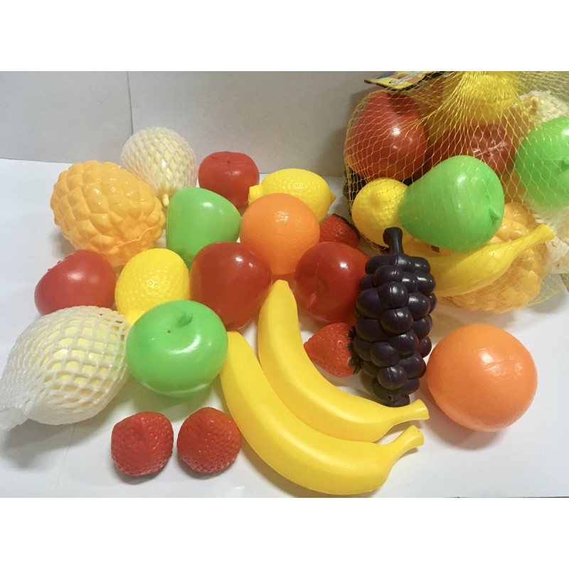 ผลไม้ของเล่น 20ชิ้น 🍏🍎🍐🍊🍋🍌🍉🍇🍓โมเดล พลาสติก  ผักผลไม้ จำลอง กล้วย ส้ม แอปเปิ้ล สับปะรด มะนาว องุ่น