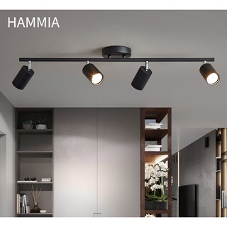 ชุดรางไฟสปอตไลท์ Gu10 6 ทาง 85‐265V หมุนได้ สําหรับติดเพดาน Track Lighting Kit  HAMMIA~