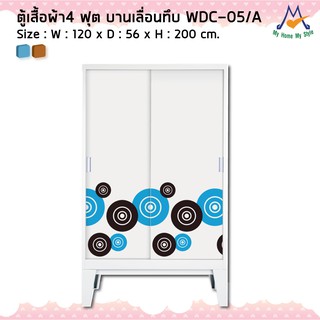 ตู้เสื้อผ้าบานเลื่อนทึบ(มีลาย) รุ่น WDC-05/AM / KIO  (โปรดสอบถามค่าบริการก่อนนะคะ)