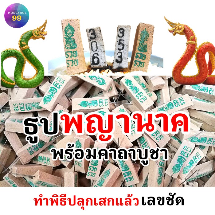 ธูปพญานาค 10-50 แท่ง (ทำพิธีปลุกเสกแล้ว) ธูปขอหวย เสี่ยงโชค หวย แม่นๆ