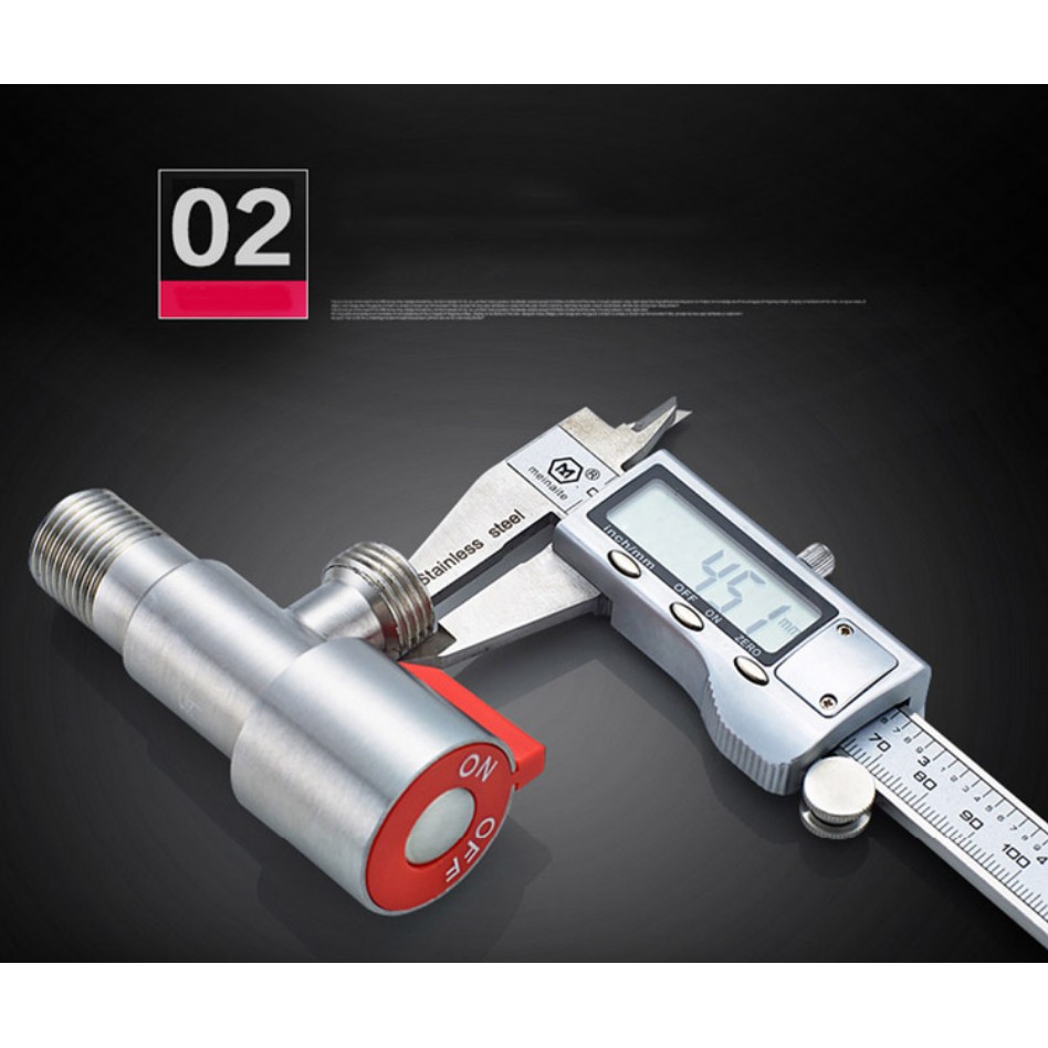 304 วาล์วสามเหลี่ยมสแตนเลส ป้องกันการระเบิด วาล์วน้ำ4′ วาล์วน้ำเข้าห้องน้ำสำหรับเครื่องทำน้ำอุ่น - รูปที่ 3