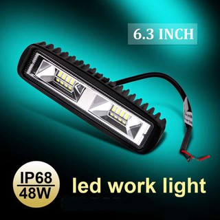 *ไฟสปอร์ตไลท์ LED 16 SMD48 วัตต์ 12 -24Vแถบ Spot &amp; หลอดไฟทาง LED SUV ขับรถออฟโร้ด