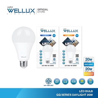 WELLUX หลอดไฟคุณภาพสูง 20W แสงขาว LED BULB GQ SERIES ขั้วE27