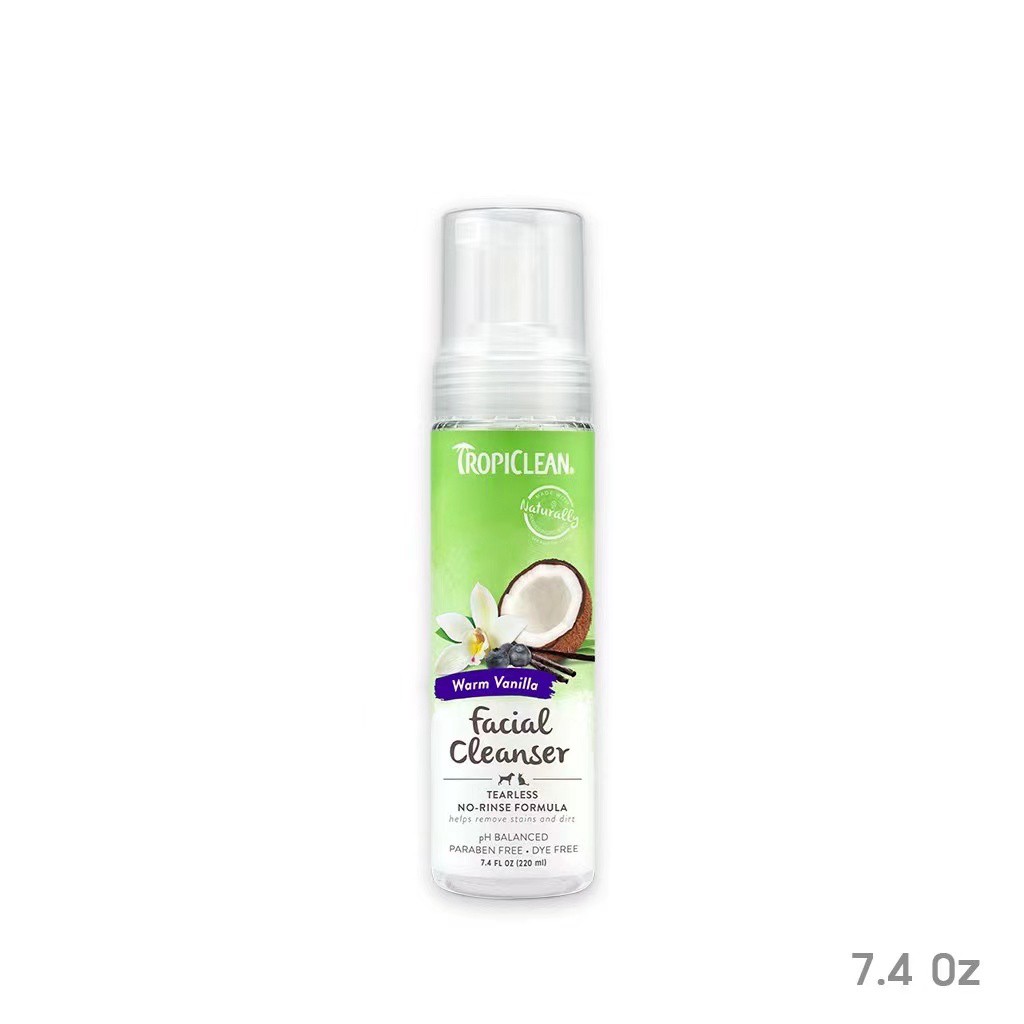 Tropiclean Waterless Facial Cleanser 7.4 Oz ผลิตภัณฑ์ทำความสะอาดใบหน้า