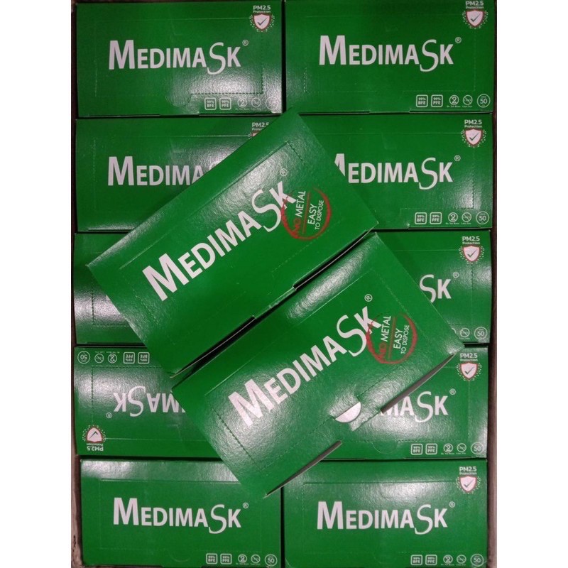 Medimask สีเขียว (พร้อมจัดส่ง)  หน้ากากอนามัย