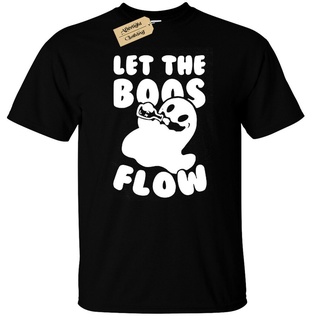 [COD]เสื้อยืด พิมพ์ลาย Let The Boos Flow Ghost Halloween Joke Drinking Booze Alcohol แฟชั่นสําหรับผู้ชายS-5XL