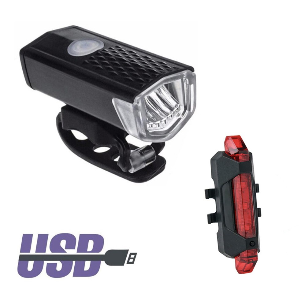 ไฟหน้าจักรยาน RAYPAL 300Lumens + ไฟท้ายจักรยาน RPL-2266 (USB)