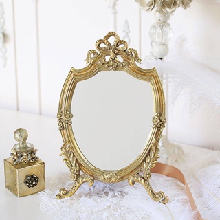 กระจกแต่งหน้าเดสก์ท็อปห้องนอนบ้านเรซิ่นกระจกยุโรป Mirror