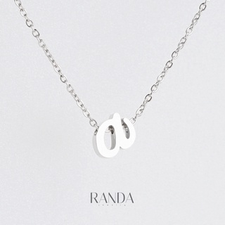 Randa สร้อยคอตัวอักษร สีเงิน ตัวเขียน A-M สแตนเลส เลือกความยาว DIY มินิมอล ไม่ลอกไม่ดำ ลงทะเล โดนน้ำหอมได้