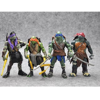 ฟิกเกอร์ PVC การ์ตูนนินจาเต่า Raphael Leonardo Donatello Michelangelo สำหรับเด็ก 4 ชิ้น