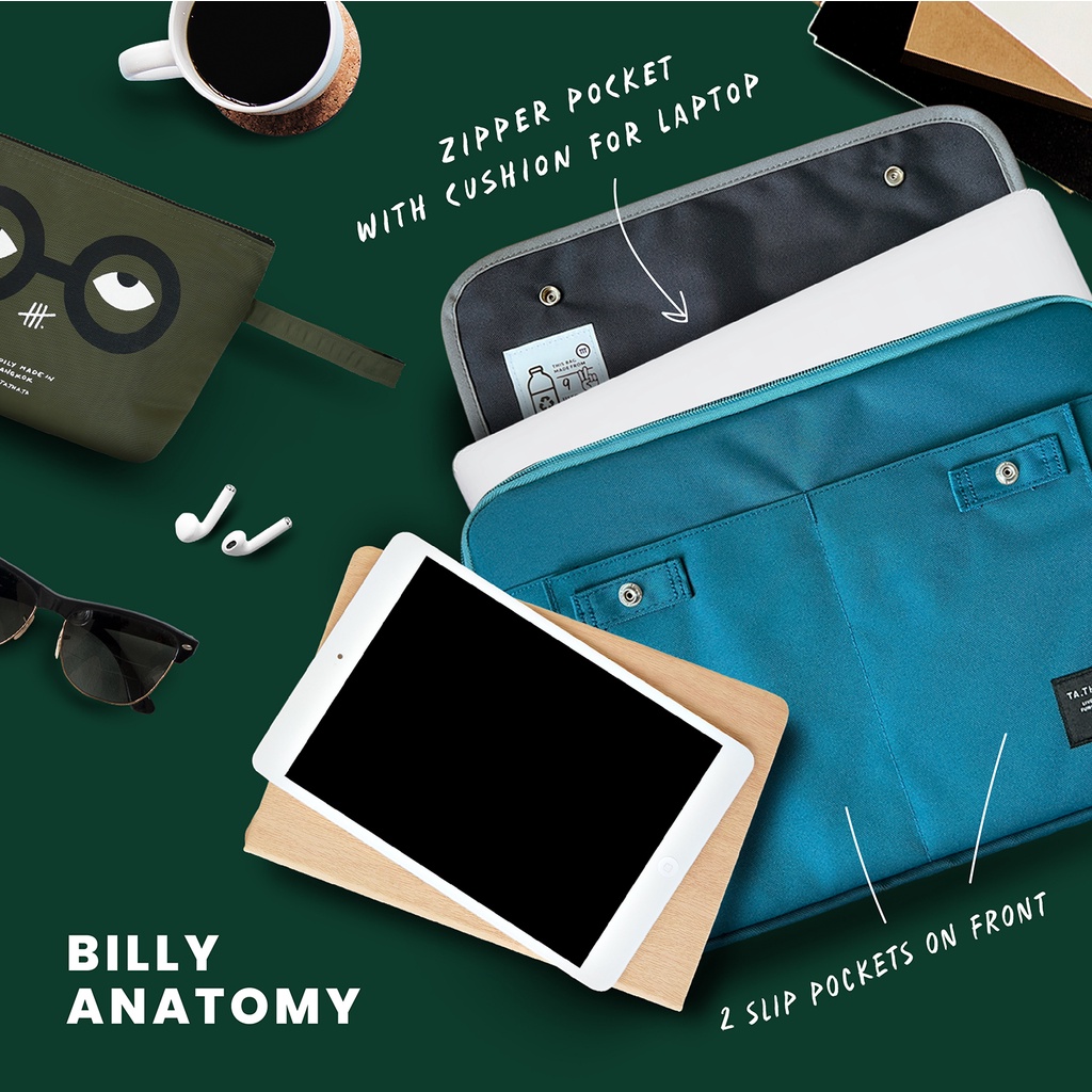 Billy relife smog laptop sleeve 13"/ 15" กระเป๋าใส่แลปทอป รุ่นบิลลี่ ไซส์สีเทาสี 13 นิ้ว และ 15 นิ้ว