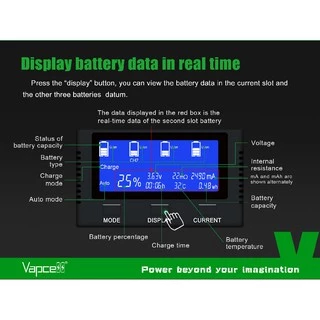 ที่ชาร์จถ่าน 2026 V3.0 Vapcell S4 Plus ที่ชาร์จถ่านเอนกประสงค์ Li-ion / Ni-Cd / Ni-MH ชาร์จไว ฟังค์ชั่นครบ