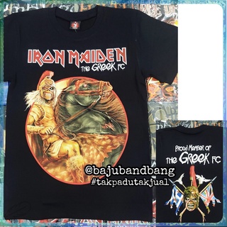 ขายดี เสื้อยืด พิมพ์ลายวงร็อค Iron Maiden The Greek FC Baju สไตล์วินเทจ | ร็อคร้อน  ร็อคใช่ เสื้อยืดลําลอง ผ้าฝ้าย