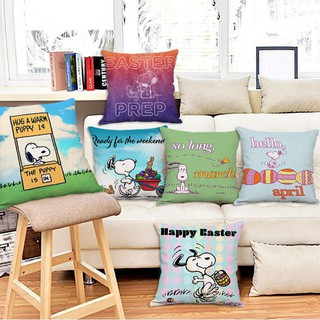 Cartoon Snoopy Dog Pattern Throw Pillowcase Bedroom Pillowcase Cushion Cover