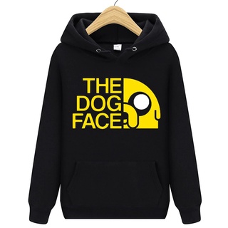 ขายดี เสื้อฮู้ดดี้ ผ้าฝ้าย แบบสวมหัว พิมพ์ลาย Adventure Time Finn Jake The Dog Face สําหรับผู้ชาย JZ