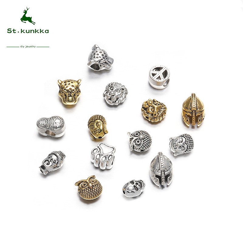 ลูกปัดพระพุทธรูป St.kunkka Charm - สีทอง/เงิน (10 ชิ้น/ล็อต)