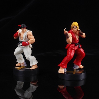 โมเดลฟิกเกอร์ PVC อนิเมะ Street Fighter Ryu Ken Masters ขนาด 10 ซม. ของเล่นสําหรับเด็ก