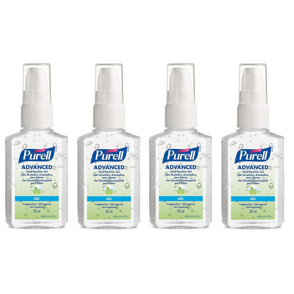 Purell Advanced Hand Sanitizer - 2 fl oz pump bottle (PACK OF 4) FDA No. 10-2-6200036353