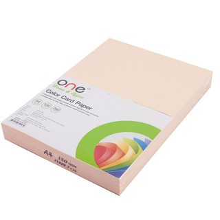 กระดาษการ์ดสี A4 120 แกรม โอรส (แพ็ค250แผ่น) ONE Color card paper A4 120 gram, son (250 sheets pack) ONE