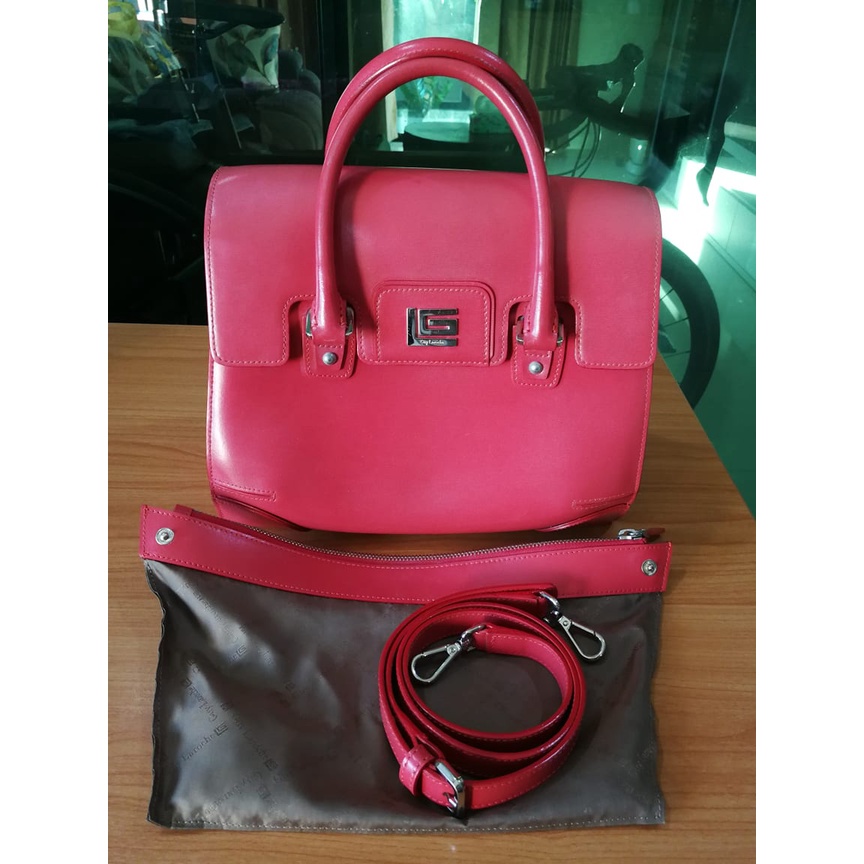 กระเป๋า Guy Laroche มือสอง กระเป๋าผู้หญิง สีชมพูบานเย็น สวยงาม น่าใช้