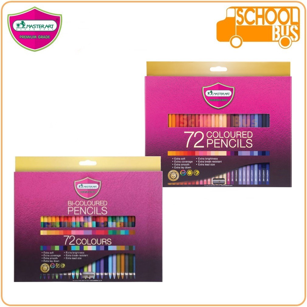 สีไม้ Master Art 72 สี รุ่นใหม่ ดินสอสี มาสเตอร์อาร์ต 1 และ 2 หัว Bi / Coloured Pencils Mas