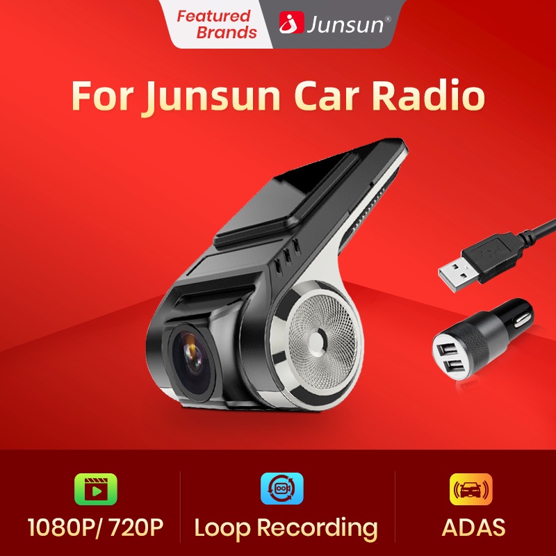กล้องJunsun Dash Cam Front 1080P HD Recording DVR ADAS Hidden Car ...