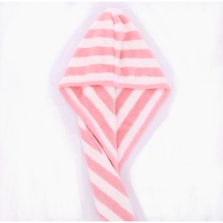 7.22.385 ผ้าคลุมผมแห้งเร็ว ผมไม่พันกัน สีทูโทน ชมพูขาว ขนาด 65*25 cm.