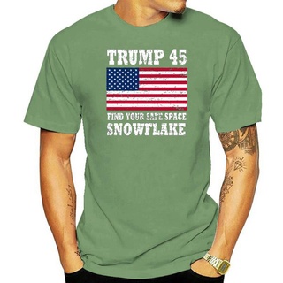 เสื้อยืดผ้าฝ้ายพิมพ์ลาย เสื้อยืด ลายเกล็ดหิมะ อวกาศ Trump 45 Find Your Safe สีดํา กรมท่า แฟชั่น สําหรับผู้ชาย ผู้หญิง ส่