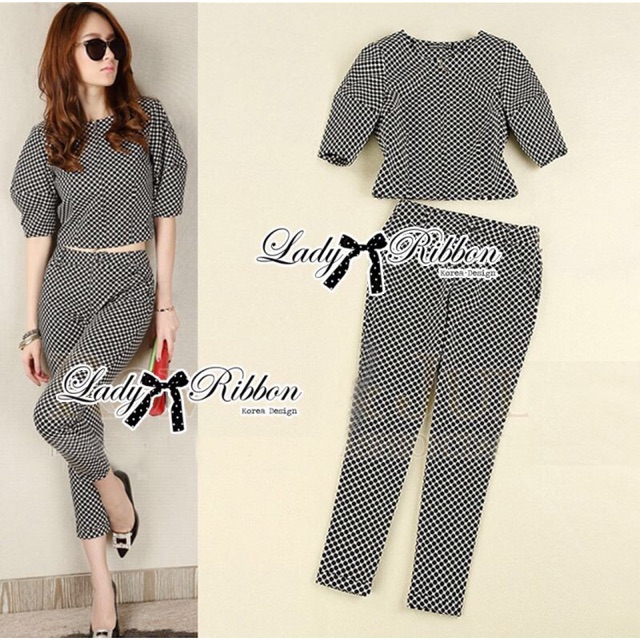 🎀 Lady Clara Polka Dot Zip-Up Jacket and Pants Set