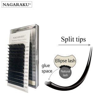 NAGARAKU Flat Ellipse Eyelashes  ขนตาปลอมธรรมชาติ ความหนา 0.20 มม.