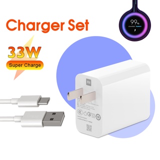 ชุดชาร์จ Xiaomi 33W Fast charger Adapter สายชาร์จType C 3A ชุดชาร์จเสียวมี่ ของแท้ 100% รองรับ รุ่น เสียวมี่ Note/Max