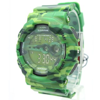 Submariner นาฬิกาชาย-หญิง สายยาง ลายพราง ระบบDigital S-BC03