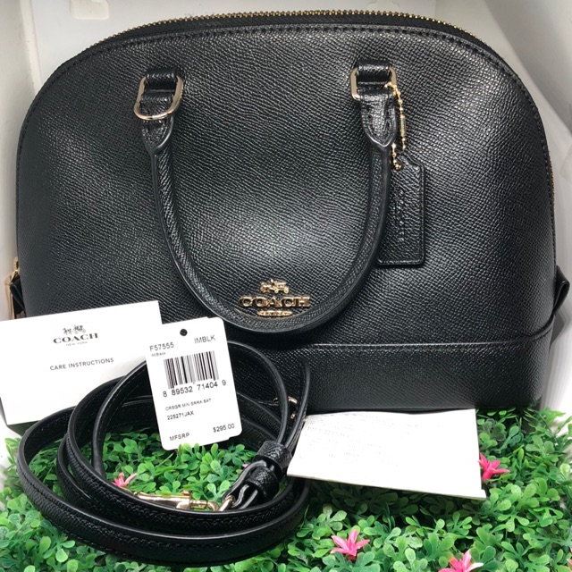 ‼️SALE‼️ แท้ 💯 กระเป๋า COACH F57555 MINI SIERRA SATCHEL IN CROSSGRAIN LEATHER