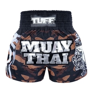 กางเกงซ้อมมวยกางเกงมวย กางเกงมวยไทย  กางเกงกีฬาTUFF Muay Thai Boxing Shorts New Brown Military Camouflage