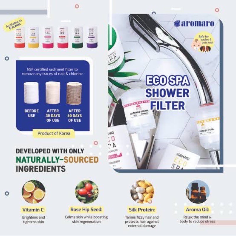[ตัวกรองน้ำฝักบัวจากเกาหลี] กลิ่นหอมอโรมา Aromaro Eco Spa Vitamin