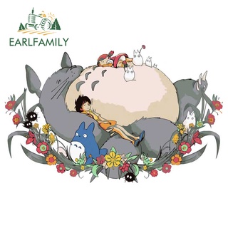 Earlfamily สติกเกอร์กันแดด ลายการ์ตูน TOTORO 13 ซม. x 8.2 ซม. สําหรับติดตกแต่งรถยนต์ แล็ปท็อป