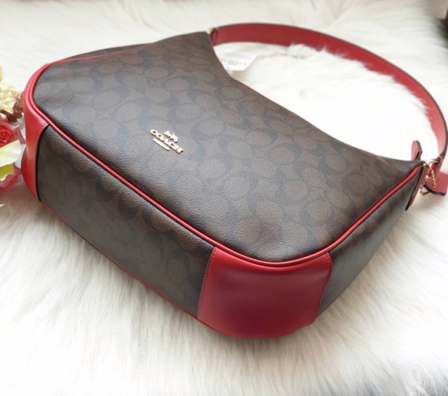 กระเป๋าสะพาย COACH f29209 ZIP SHOULDER BAG IN SIGNATURE CANVAS สีแดง #2