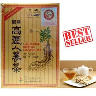 เครื่องดื่มโสม เกปุง โสมเกาหลี ชาโสมเกาหลี ชาผสมโสมเกาหลี GAE POONG KOREAN GINSENG TEA [1 กล่องมี 100 ซอง]