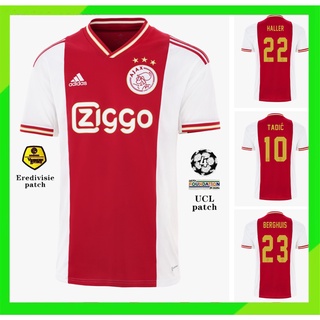 เสื้อกีฬาแขนสั้น ลายทีมชาติฟุตบอล Ajax 2022-2023 ไซซ์ S-4XL 22 23