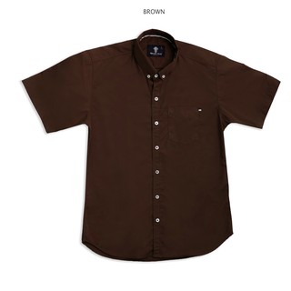 PS038 Pocket Cotton Short Sleeve Shirt  น้ำตาล