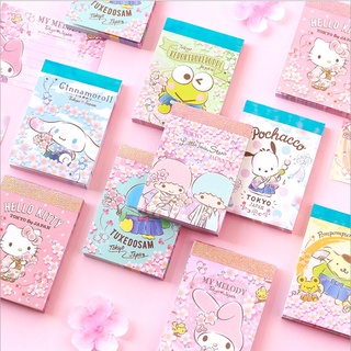 น่ารัก Sanrio ซากุระกิโมโนชุดกิโมโนโน้ตกระดาษ Cinnamoroll โน้ต Hello Kitty Notepad ของฉัน Melody การ์ตูนโน้ตของขวัญเครื่องเขียน