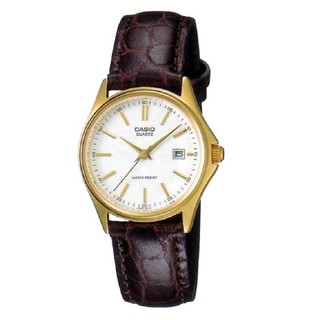 Casio Standard นาฬิกาข้อมือผู้หญิง สายหนัง รุ่น LTP-1183Q-7ADF - สีน้ำตาล/ขาว