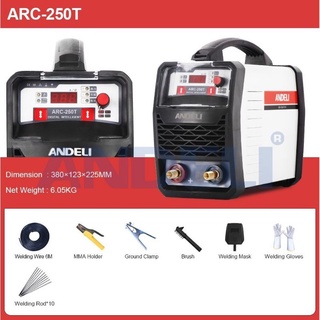 เครื่องเชื่อม ANDELI  รุ่น ARC-250T 2 ระบบ เชื่อม MMA และ Lift TIG  ไฟเต็ม 160A . จัดส่งฟรี