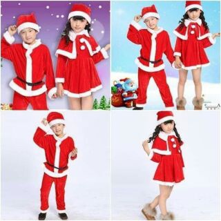 🌼🎅ชุดแซนตี้เด็กกำมะหยี่เซท 3ชิ้น น่ารัก ต้อนรับคริสมาสต์🎅