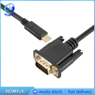 Type C to VGA Cable 1.8M Crystal-Clear Picture Quality 1080P Professional