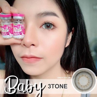 พร้อมส่ง คอนแทคเลนส์ Wink : Baby 3 tone สีเทา /สีน้ำตาล    บิ๊กอาย ตาโต แบ๊วๆ สดใสๆ สไตล์สาวหวาน