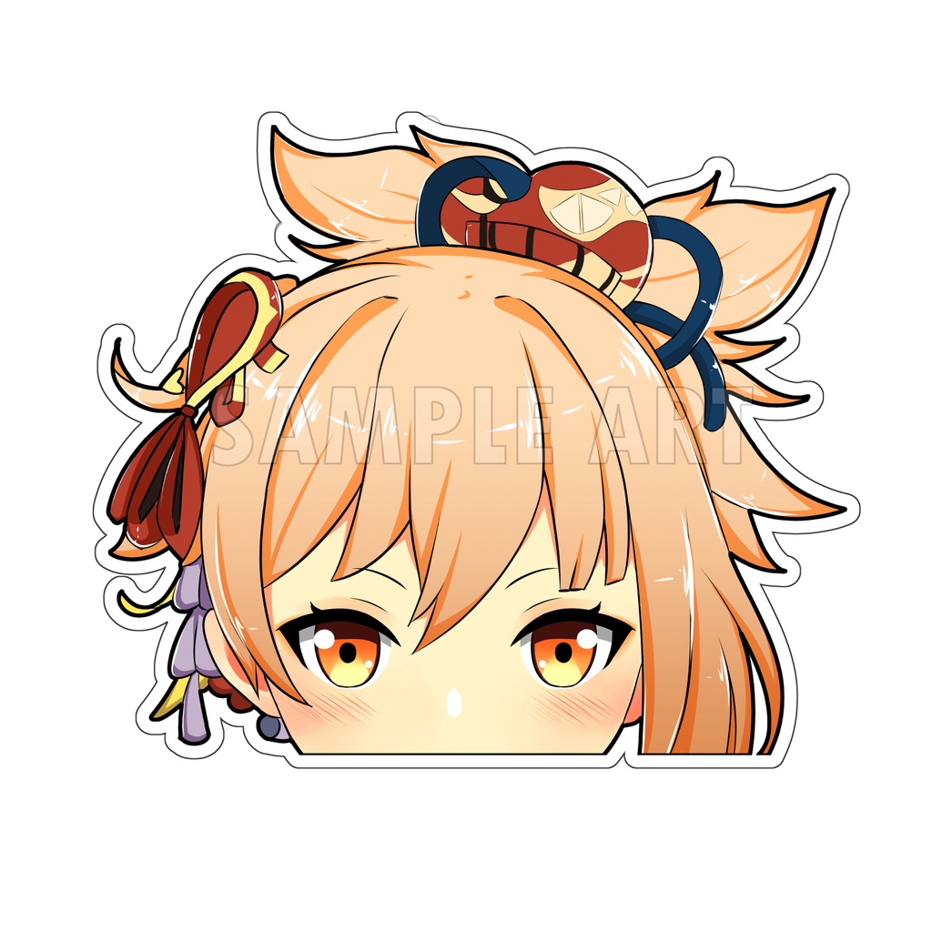 Yoimiya Genshin Impact Sticker Yoimiya เกนชิน สติ๊กเกอร์ 2 ชิ้น Peeker GenShin Impact Sticker Yoimiy