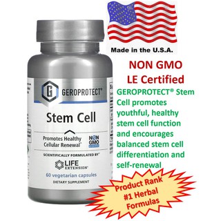 สเต็มเซลล์ Life Extension, Geroprotect, Stem Cell, 60 Vegetarian Capsules, อาหารเสริม สนับสนุนการสร้างเซลล์ใหม่